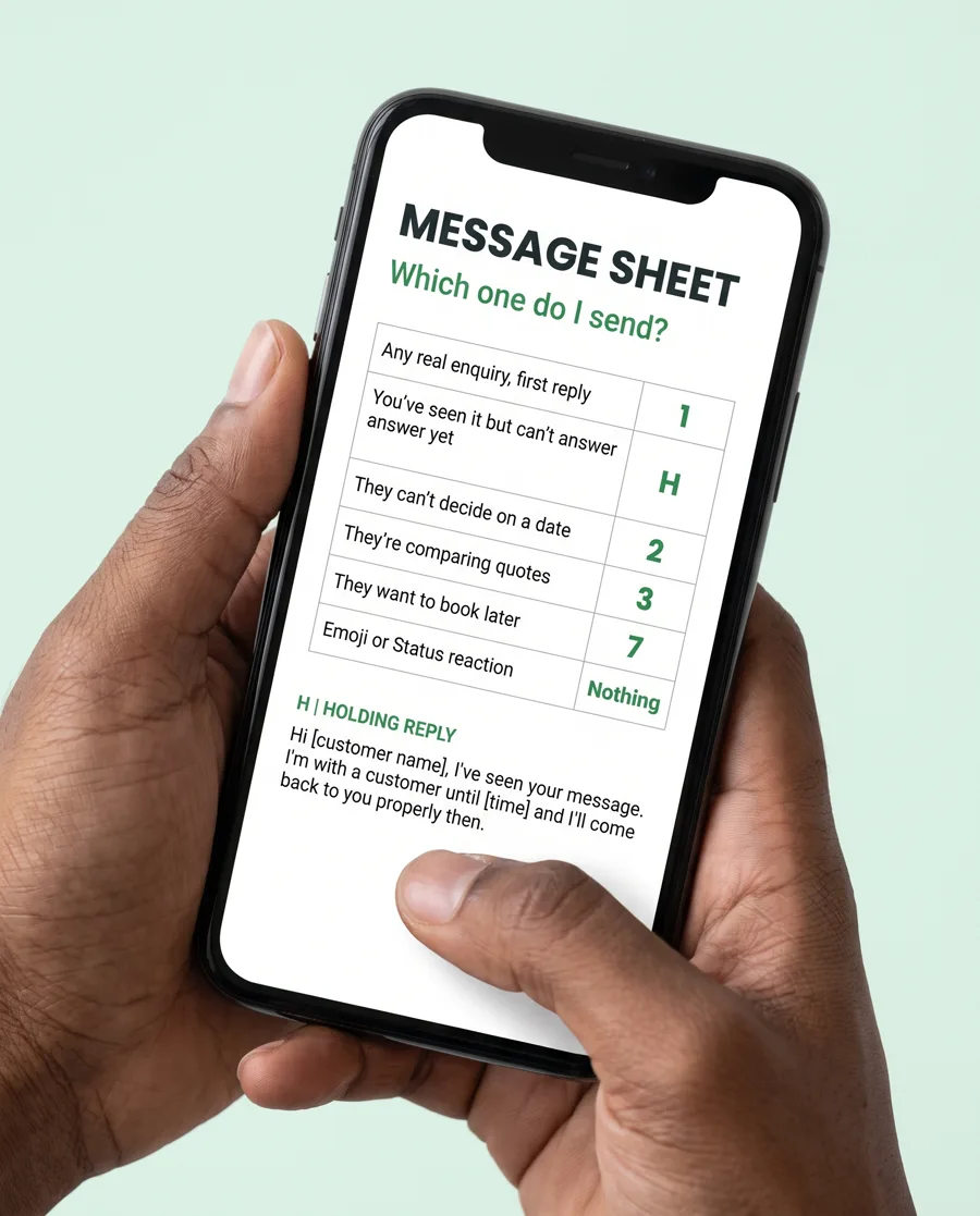The Message Sheet open on a phone